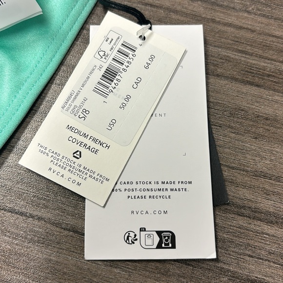 RVCA 2 piece Aqua Bikini Set size Small - Picture 6 of 8